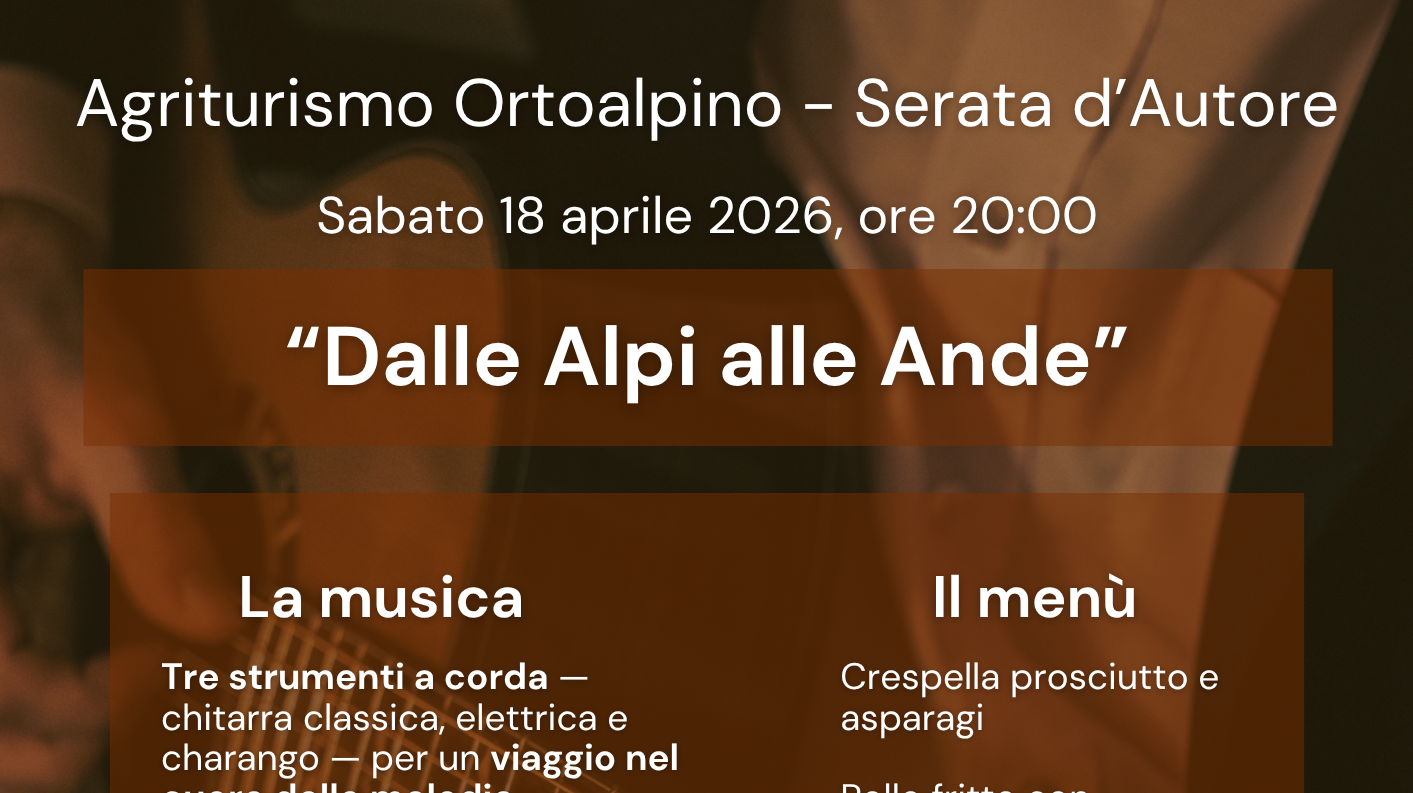 Dalle Alpi alle Ande – sabato 18 aprile 2026