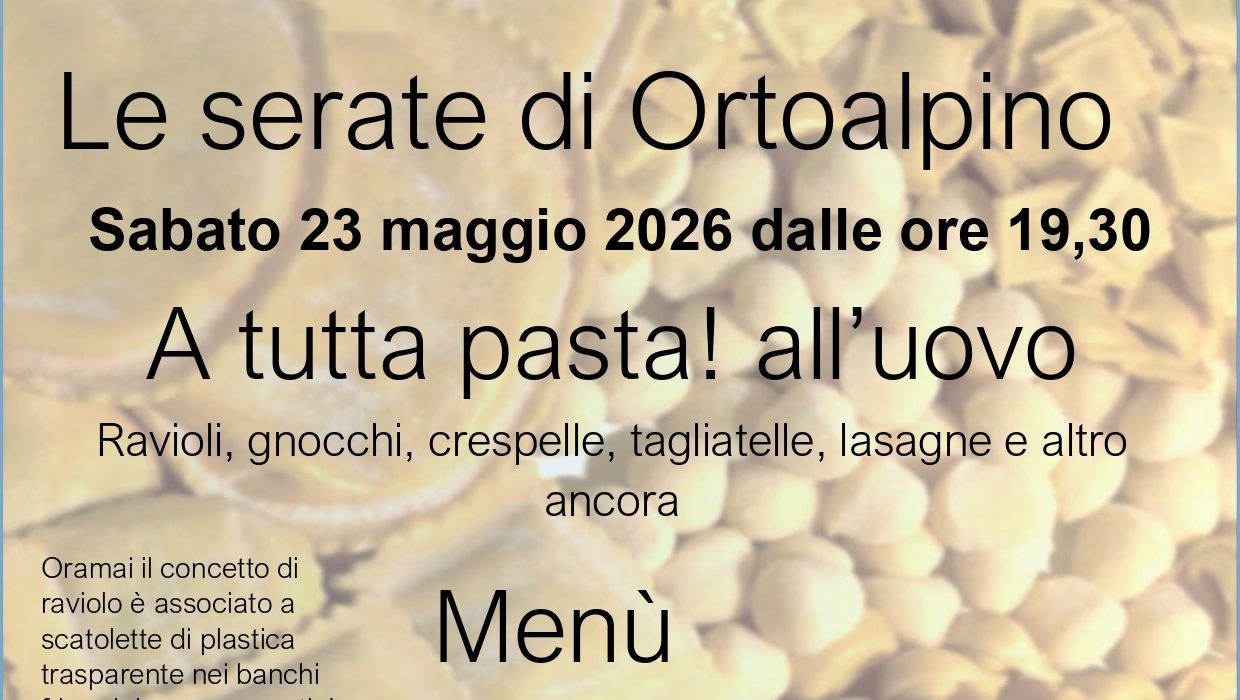 A tutta pasta! – sabato 23 maggio