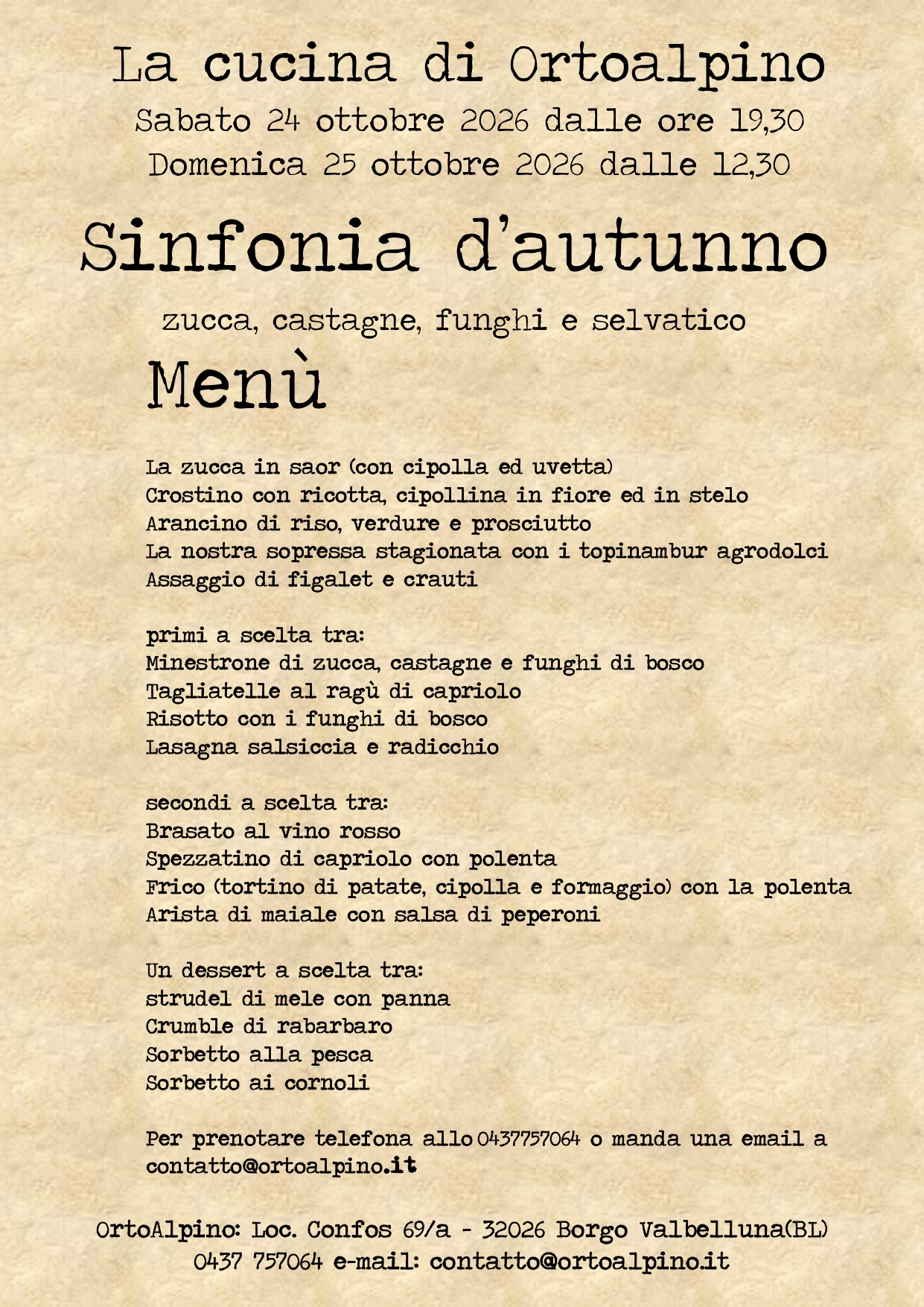 Sinfonia d’autunno – 24 e 25 ottobre 2026